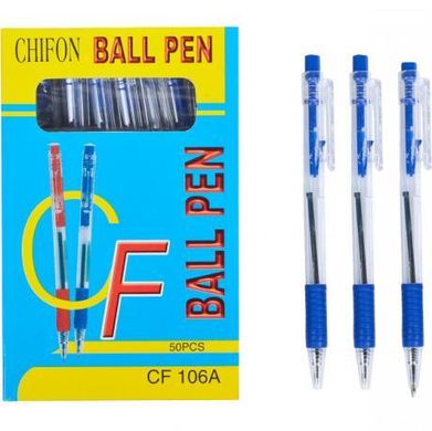 Від 50 шт. Ручка масляна автоматична CHIFON CF106A синя купити дешево в інтернет-магазині