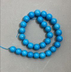 Намистини Бірюза прес гладка кулька d-14мм + - L-40см + -