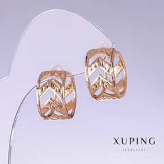 Сережки Xuping L-17мм s-10мм позолота 18к купити біжутерію дешево в інтернеті