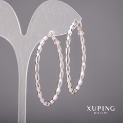 Сережки Xuping Кільця 3х48мм Родій купити біжутерію дешево в інтернеті
