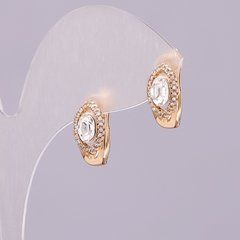 Сережки Xuping з кристалами Swarovski колір білий d-15х8мм позолота
