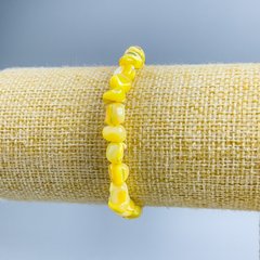 Браслет Перламутр жовтий галтівка d-8х6мм+- L-18см (стрейч) купити біжутерію дешево в інтернеті