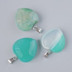 Кулон "Серце" Агат зелений натуральний камінь d-20х20х9мм+- L-28мм+- купити біжутерію дешево в інтернеті