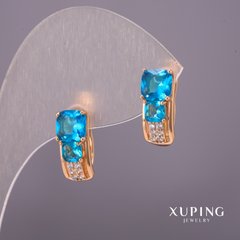 Серьги Xuping голубые камни оптом
