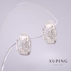Сережки Xuping 13х8мм родій