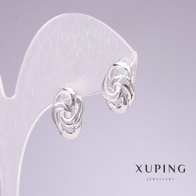 Сережки Xuping родій 15х10мм купити біжутерію дешево в інтернеті