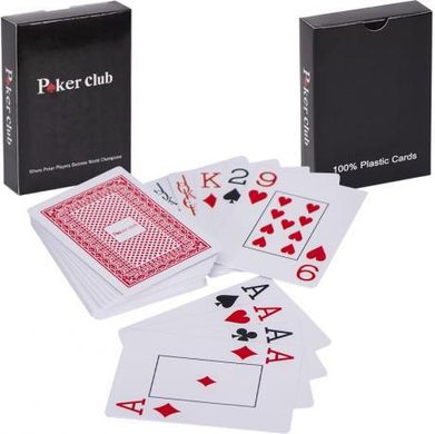 Від 2 шт. Карти пластик. "POKER CLUB", 54 карти Х-8002 купити дешево в інтернет-магазині