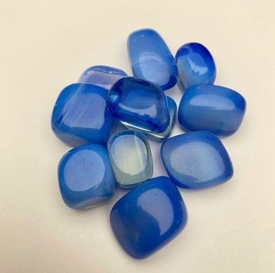 Сувенірний натуральний камінь Синій агат галтування 23,5х18мм( +-) фасовка 100гр купити біжутерію дешево в