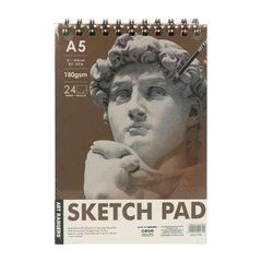 Від 4 шт. Альбом для эскизов А5 24 листа,180 г/м2 Sketch Pad 102.PB.01 спираль сверху