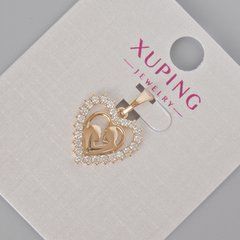 Кулон Xuping "Серце" з білими стразами d-20х15мм+- Позолота 18К