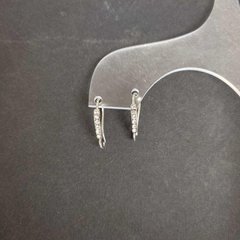 Швензи для сережок з стразами 19х2мм сріблястий метал ціна за пару купити біжутерію дешево в інтернеті