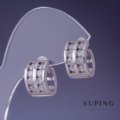 Сережки Xuping 9х14мм родій купити біжутерію дешево в інтернеті