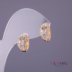 Сережки Xuping d- 7мм L-14мм колір золото срібло