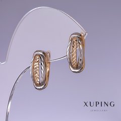 Сережки Xuping 17х7мм "позолота 18к, родій " купити біжутерію дешево в інтернеті