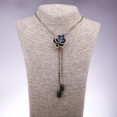 Подвеска-галстук Роза с синими кристаллами купить оптом дешево в интернет
