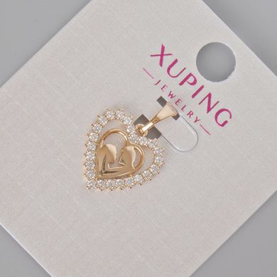Кулон Xuping "Серце" з білими стразами d-20х15мм+- Позолота 18К купити біжутерію дешево в інтернеті