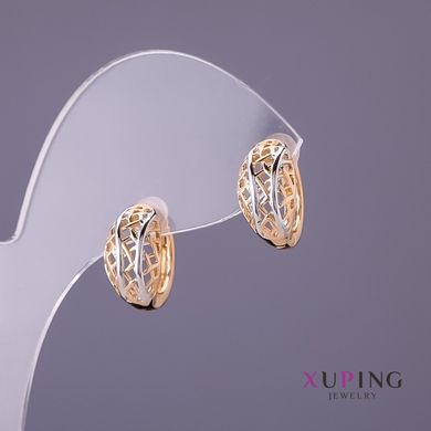 Сережки Xuping d- 7мм L-14мм колір золото срібло купити біжутерію дешево в інтернеті