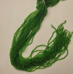 Намистини Чеський Кришталь зелений, прозорий, гранований рондель d-3х2,5мм+- L-37см+- на волосіні купити