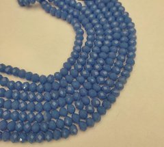 Намистини Чеський Кришталь синій матовий гранований рондель d-8х6мм+- L-40мм+- на волосіні купити біжутерію