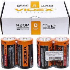 Від 8 шт. Батарейка Videx R2OP / D 2pcs SHRINK купити дешево в інтернет-магазині
