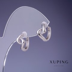 Сережки Xuping 7х13мм родій купити біжутерію дешево в інтернеті