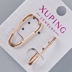 Сережки Xuping з білими стразами d-26,5х2мм+-, позолота 18К купити біжутерію дешево в інтернеті