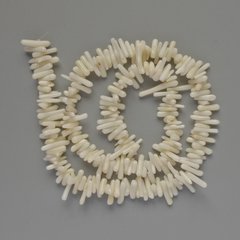 Намистини Білий Корал натуральний стовпчик d-11х2мм+- L-40см + - на волосіні купити біжутерію дешево в