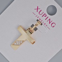 Кулон "Хрест" Xuping з білими стразами d-20х16мм+ - L-25мм+- позолота 18К купити біжутерію дешево в інтернеті