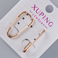 Сережки Xuping з білими стразами d-26,5х2мм+-, позолота 18К