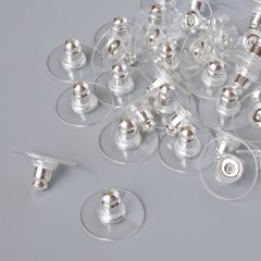 Фурнітура заглушки на сережки d-12мм фас. 42шт.+- сріблястий колір металу купити біжутерію дешево в інтернеті