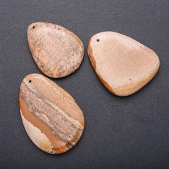 Кулон з натурального каменю Яшма пейзажна крапля 50х37мм купити біжутерію дешево в інтернеті
