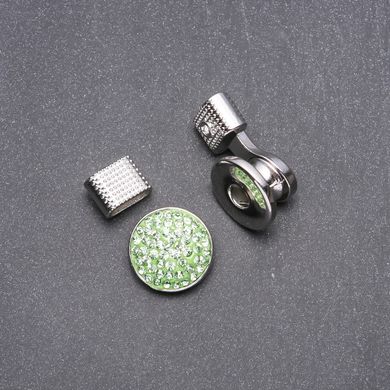 Кнопка Нуса для браслетів зелені стрази d-20мм купити біжутерію дешево в інтернеті