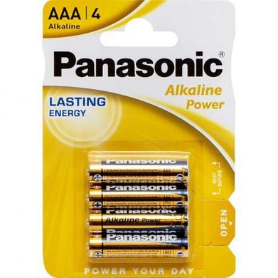 Від 12 шт. Батарейка Panasonic AAA LR03 по 4шт Alkaline Power купити дешево в інтернет-магазині