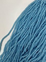Намистини Чеський Кришталь блакитний гранований рондель d-6х4,5мм+- L-39мм+- на волосіні купити біжутерію