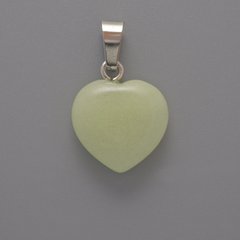 Кулон Серце Онікс зелене світіння d-15х15х6мм+- L-23мм+- купити біжутерію дешево в інтернеті