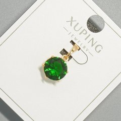 Кулон Xuping з зеленим кристалом d-9мм+ - L-17мм+- позолота 18К купити біжутерію дешево в інтернеті