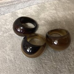 Каблучка перстень із натурального каменю Агат коричневий р-р 20мм купити біжутерію дешево в інтернеті