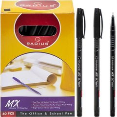 Від 50 шт. Ручка "MX" RADIUS тонована 50 штук, черна купити дешево в інтернет-магазині