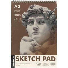 Альбом для эскизов А3 24 листа, 180 г/м2 Sketch Pad 102.PB.03 спираль сверху