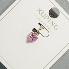 Кулон "Серце" Xuping з рожевим кристалом d-6мм+ - L-14мм+- родій купити біжутерію дешево в інтернеті