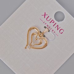 Кулон Xuping "Серце" з білими стразами d-19х16мм+- Позолота 18К купити біжутерію дешево в інтернеті