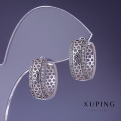 Сережки Xuping 7х16мм родій купити біжутерію дешево в інтернеті