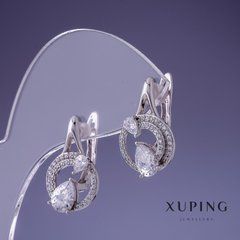 Сережки Xuping 20х12мм родій