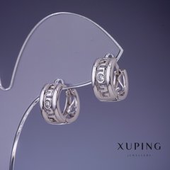 Сережки Xuping 12х7мм родій купити біжутерію дешево в інтернеті
