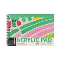 Від 4 шт. Альбом для эскизов А5 20 листов, 230 г/м2 Acrylic Pad 102.PB.19 боковая спираль