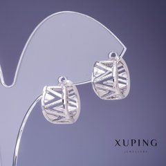 Сережки Xuping 9х14мм родій