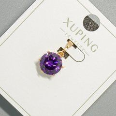 Кулон Xuping з фіолетовим кристалом d-9мм+ - L-17мм+- позолота 18К