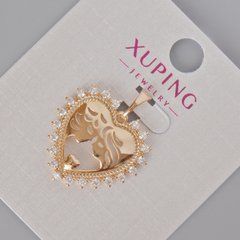 Кулон Xuping "Серце" з білими стразами d-24х21мм+- Позолота 18К