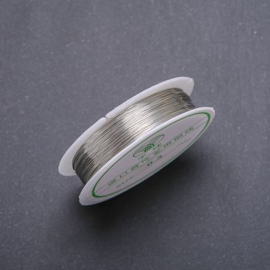 Дріт для прикрас срібляста d-0,3мм бобіна L-14м купити біжутерію дешево в інтернеті
