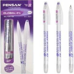 Від 24 шт. Ручка масляна GLOBAL 21 фіолетова P2221-12 купити дешево в інтернет-магазині